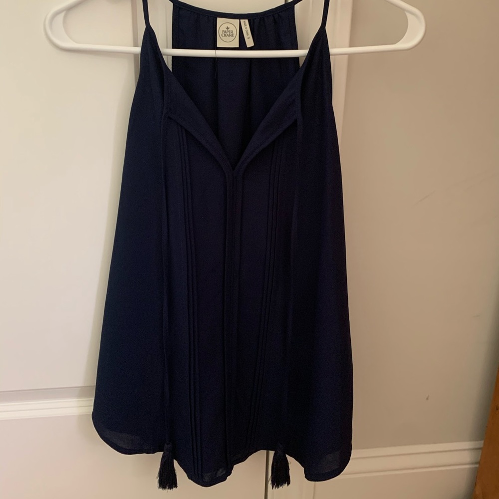 Navy blue strappy shirt